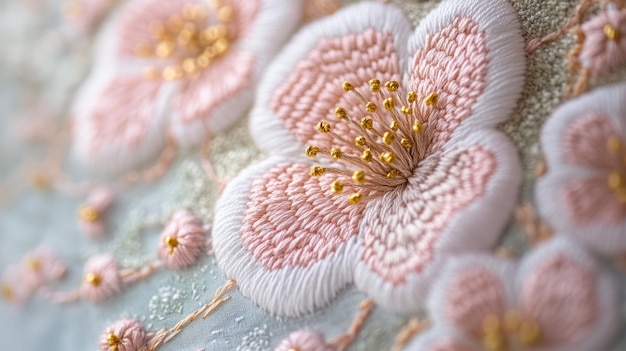 Panou lucrat manual cu modele florale